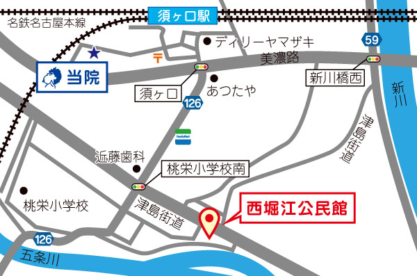 セミナー会場：西堀江公民館地図